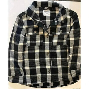Old Navy Girls Black And White Plaid Button Up Sweater Coat XL‎